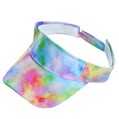 Adjustable Tie Dye Sport Visor Hat for Men & Women - Green