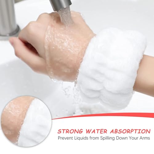 8-Pack Microfiber Wrist Washbands for Face Washing - Absorbent Spa Towels