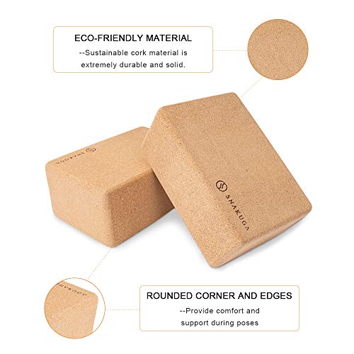 Cork Yoga Block 2 Pack - Non-Slip 9"x6"x4" for Pilates & Fitness