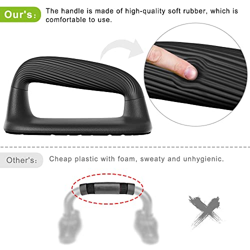 Push Up Bars - Anti-Slip Soft Plastic Handles for Strength Training - Black