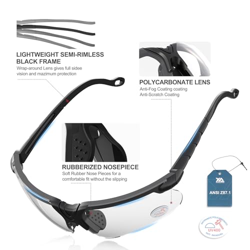 Safety Glasses - Anti Fog Shooting Glasses with Case - Clear
