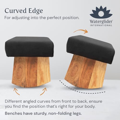Meditation Bench - Zen Black, Sustainable Acacia Wood for Perfect Posture