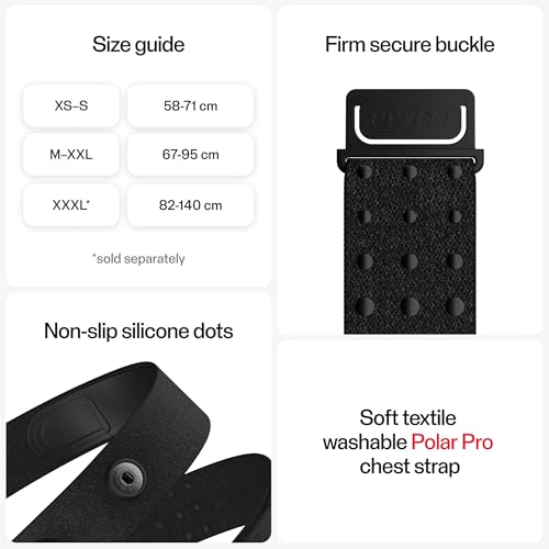 Polar H10 Heart Rate Monitor Chest Strap - Bluetooth & ANT+ Waterproof Sensor