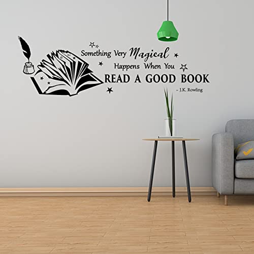 PLIGREAT Read Books Inspirational Quotes Wall Stickers, Removable Vinyl Peel and Stick Wall Decals for Nursery School Library Study Reading Room Wall Deocrations Home Office Indoor DIY Wall Art Decor