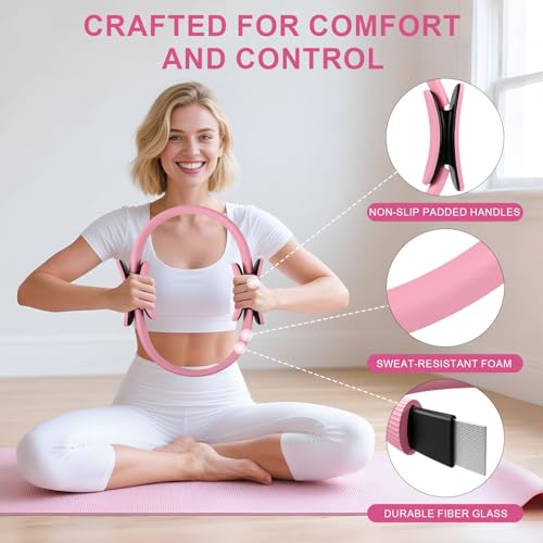 Complete Pilates Essentials Kit for Women - 12" Ring, Resistance Bands, Yoga Ball & Accessories