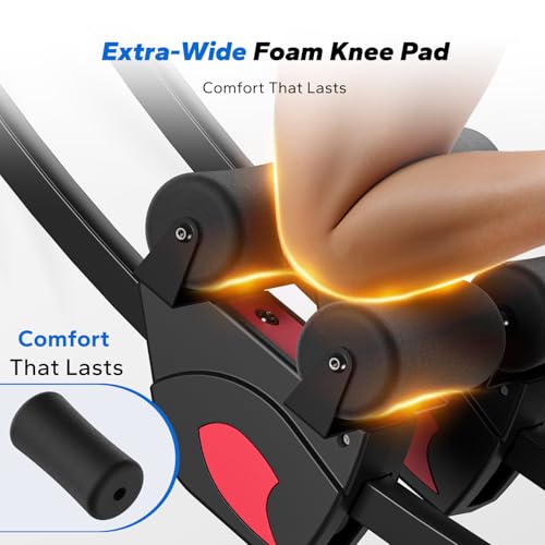 Adjustable Ab Trainer Machine for Core Workout - Black & Red