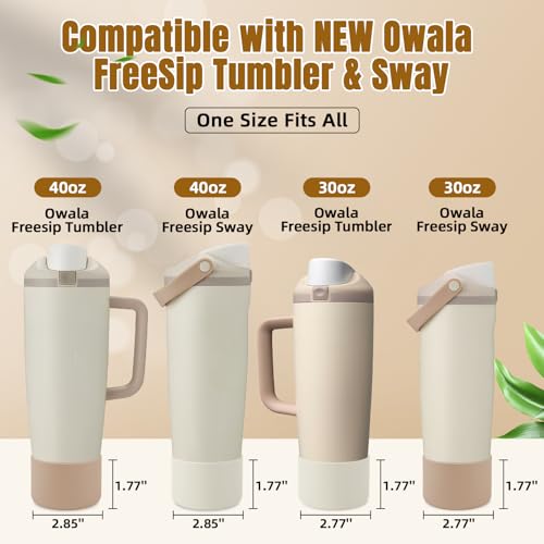 2PCS Silicone Boot for Owala FreeSip Sway Bottles - Almond Birch & Lightly Toasted