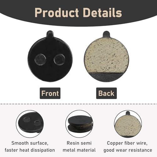 8 Pcs Brake Pads for Gotrax GXL V2, Apex, Apex XL, XR Ultra - Durable & Low Noise