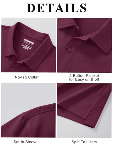 Cotrasen Men's Short Sleeve Pique Cotton Golf Polo Shirt Large Wintered