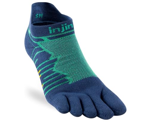Injinji Men's Run Midweight No-Show Toesocks - Poseidon Large