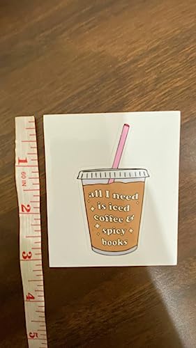 Iced Coffee & Spicy Books Vinyl Sticker - 2-Inch Bookish Decal for Laptops