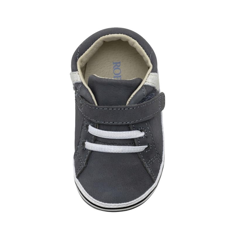 Robeez Baby Boys Grey Leather Toddler Sneakers 18-24 Months First Kicks