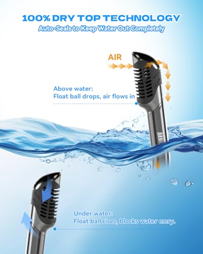 Dry Snorkel for Adults with Adjustable Mask Clip - Black