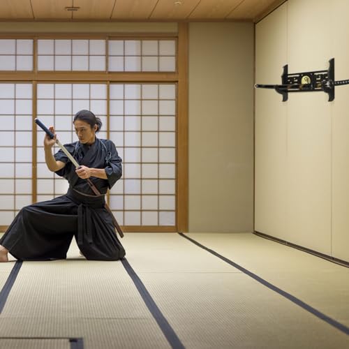 Barydat 14.57 x 7.68 Inch Classic Retro Katana Wall Mount Sword Holder, Samurai Display Rack