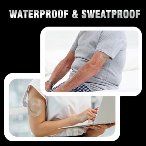 Carbou Libre 2/3/3 Plus Waterproof Sensor Covers 20PCS - Tan, Hypoallergenic CGM Patches