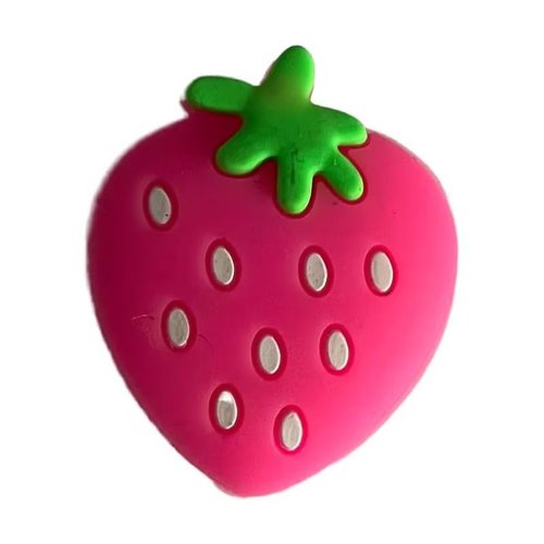 Jinshining Pink Strawberry Tennis Racket Vibration Dampener Soft Silicon Racket Dampener Cartoon Shape Tennis Racquet Shock Absorbers Tennis Racket for Racquetball