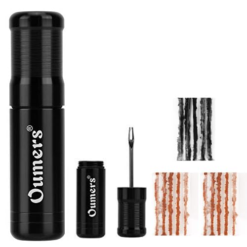 Tubeless Bike Tire Repair Kit with 5 Bacon Strips & Insertion Tool - Orange & Black