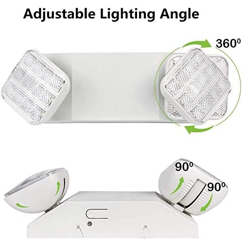 LED Emergency Lighting Fixtures with 2 LED Heads, Commercial Emergency Light with Battery Backup, UL 924 and CEC Qualified, 120-277 Voltage (1-Pack)¡¦
