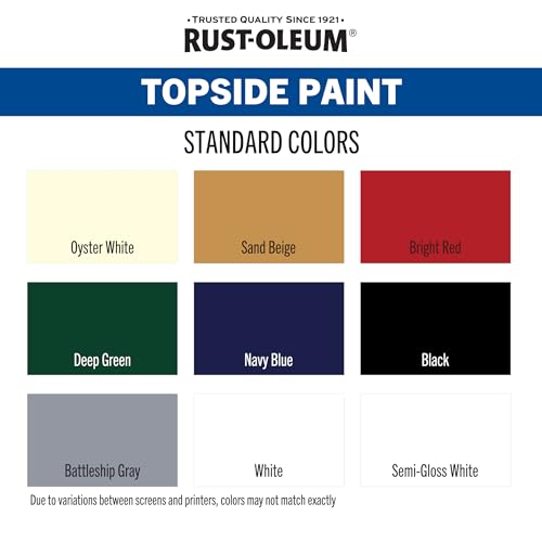 Rust-Oleum Marine Coatings Semi-Gloss White Topside Paint 32 Fl Oz - Durable UV & Weather Resistant