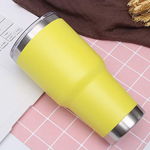 30 oz Stainless Steel Tumbler - Double Wall Insulated Travel Mug with Lid - Yellow
