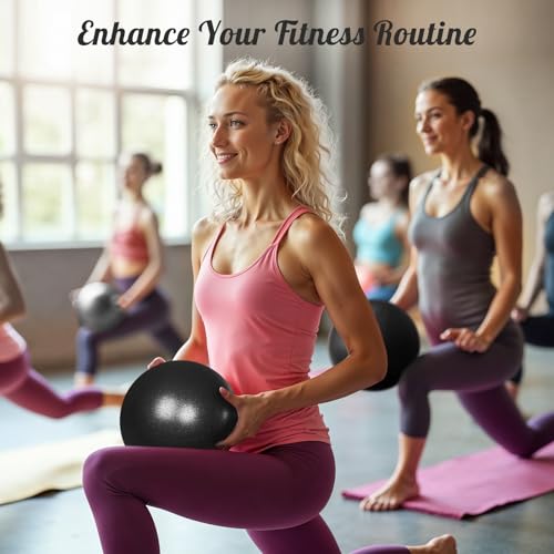 9-Inch Small Pilates Ball for Core Training and Yoga - Black