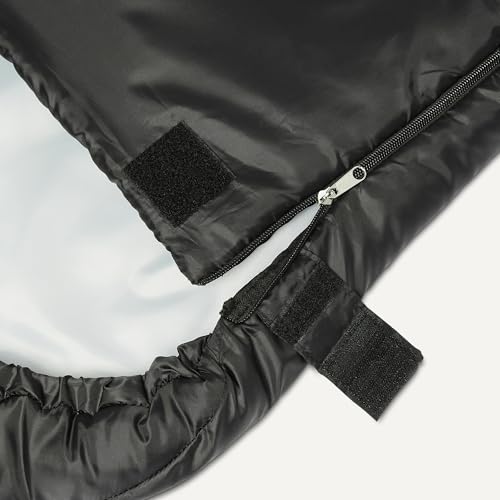 Amazon Basics 50°F / 10°C Adult Sleeping Bag Black/Gray - 3 Season Warm & Cool Weather, 1 Person