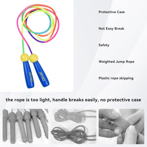 Adjustable Jump Rope with Wooden Handle - 8.2ft, Blue