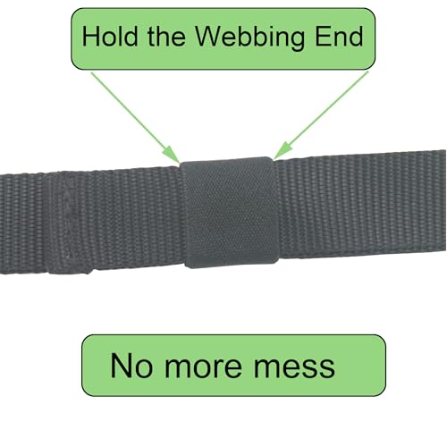 Tactical Elastic Web Belt Loop Keeper - Black, 10 Pack