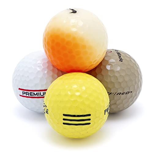 Bastex 50 Mix Hit-Away Recycled Golf Balls with Mesh Carry Bag – Practice/Range