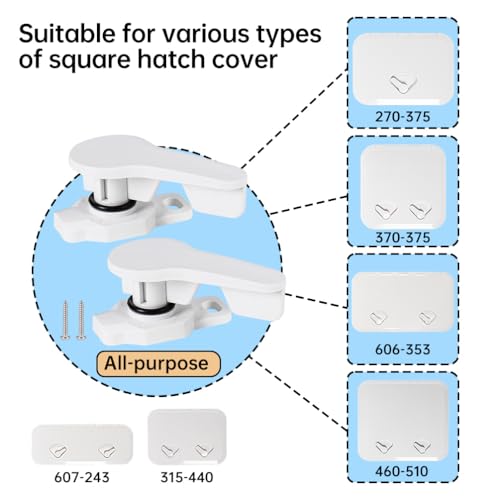 Boat Deck Hatch Replacement Latches - 2 Pcs White