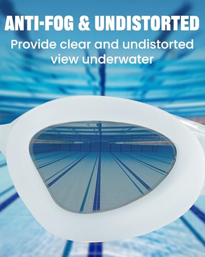 Swim Goggles for Adults & Youth - Anti-Fog UV Protection - Grey
