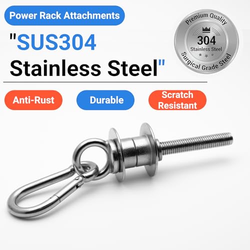 Heavy-Duty Power Rack Attachments - Quick-Install Silver 2-Pack