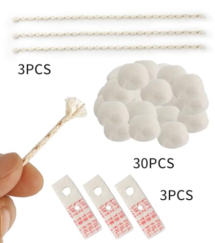 Lighter Replacement Repair Kit - 30 Cotton, 3 Rubber Felt & 3 Wicks