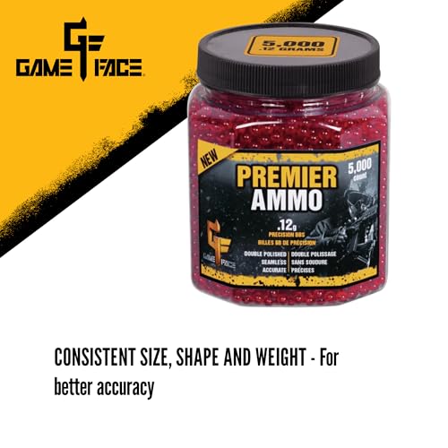 6mm Red Airsoft BBs - 5000 Count Screw-Top Jar - 4.06 x 5.00 x 4.06"