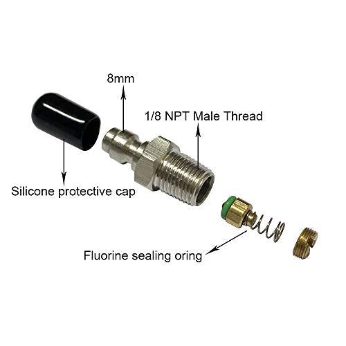 1/8 NPT Male Thread Quick-Disconnect Plug Adapter - Stainless Steel