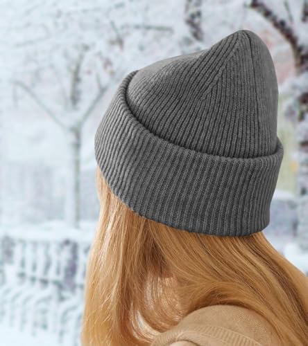 Warm Unisex Knit Ski Beanie - One Size / Grey