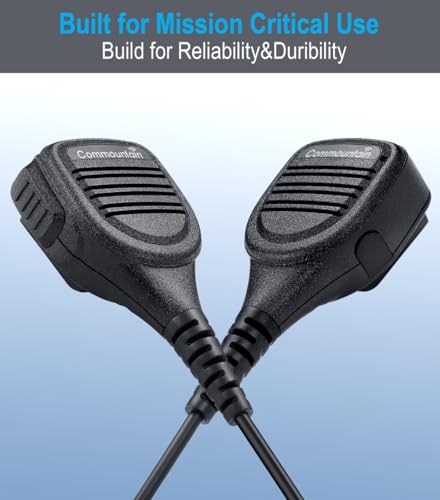 commountain Speaker Microphone for Motorola Radios R2, CP100D, CP200D - 3.05 x 2.35 inches, 2 Pack