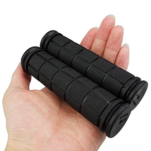 2 Pair Non-Slip Rubber Bicycle Handlebar Grips - Black