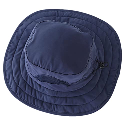 Kids Sun Hat - Wide Brim Bucket Hat with UPF 50+ Protection - Navy (2-6 Years)