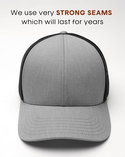 FURTALK Mens Trucker Hat Structured Mesh Baseball Cap Adjustable Black Grey White