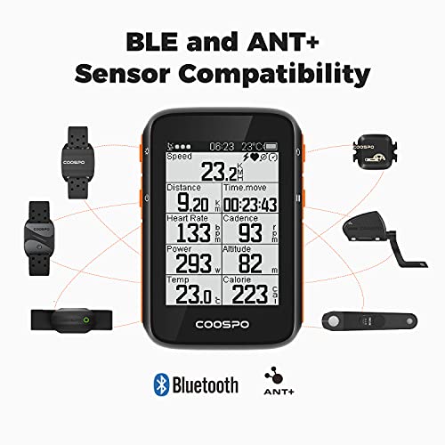 COOSPO Wireless GPS Bike Computer BC200 with Speed Sensor - Waterproof