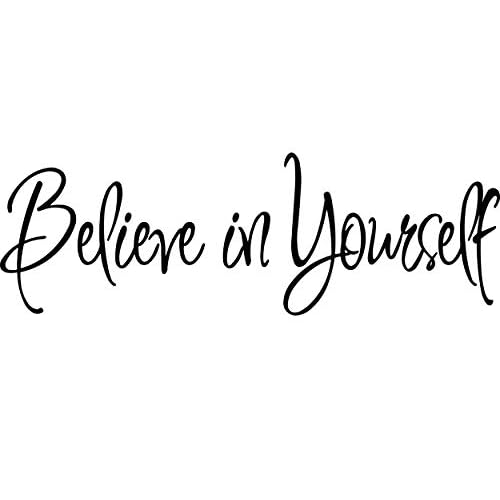 VWAQ Believe in Yourself Wall Decal - Living Room Wall Decor Motivational Stickers Inspirational Quotes Positive Affirmation Stickers Home Decor