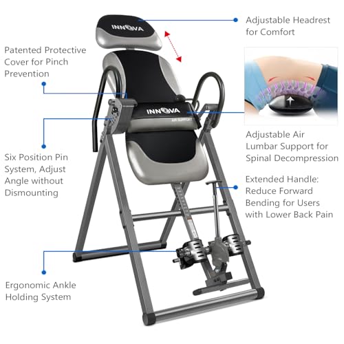 Inversion Table with Air Lumbar Support - ITX9900, Black/Gray
