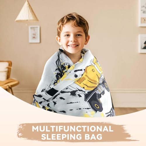 Kids Sleeping Bag for Camping - Lightweight 3-Season Warm Bag, Yellow