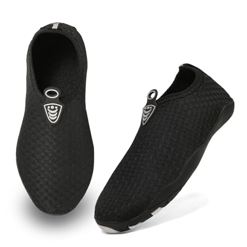 Water Shoes for Kids - Quick-Dry Aqua Socks - Black - Size 5 Big Kid