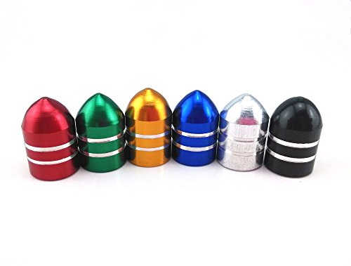 24pcs Colorful Aluminum Bicycle Tire Valve Caps - Schrader