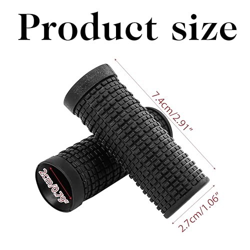 Mountain Bike Handlebar Grips - Non-Slip Rubber, 20x74mm