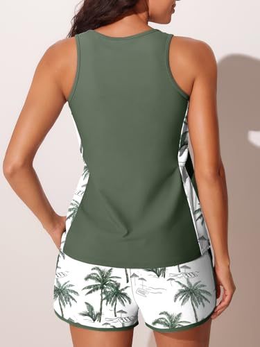 Women's Tankini Swimsuit with Tummy Control and Swim Shorts