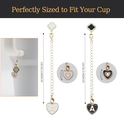 Personalized Letter Charm Set for Stanley Cups - Black & White-A