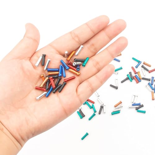 100PCS Bicycle Cable End Caps - Colorful Bike Cable Tips